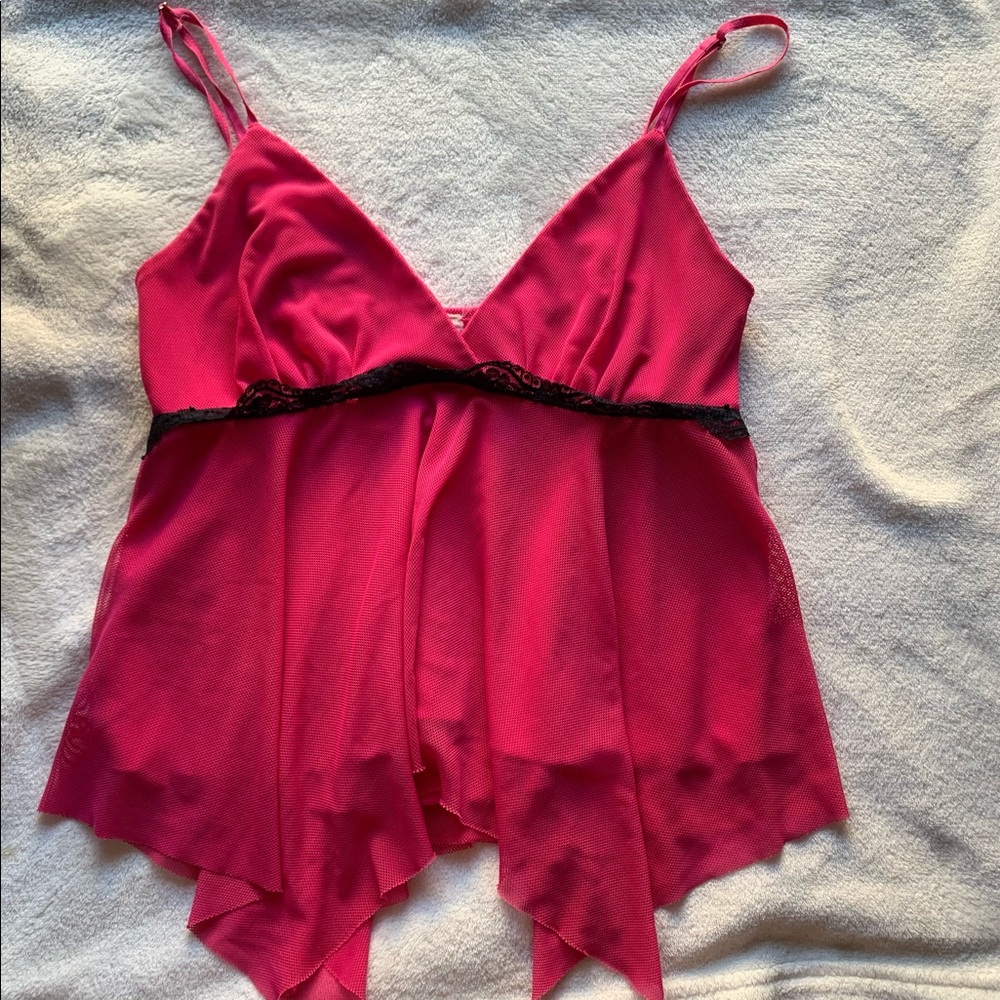Pink Cami Mesh Top